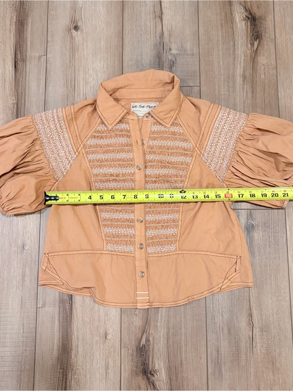 Free People We The Free Cottagecore Puff Sleeve Smocked Top Boho S Festival - Picture 8 of 8